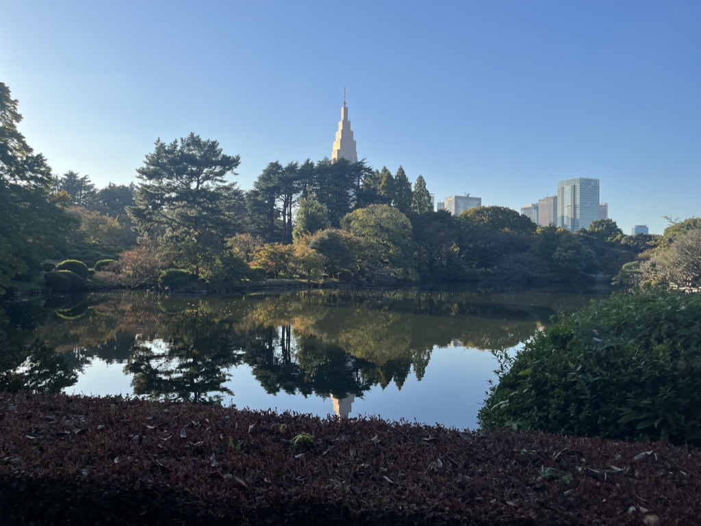 Shinjuku Gyoen Garden view from starbucks