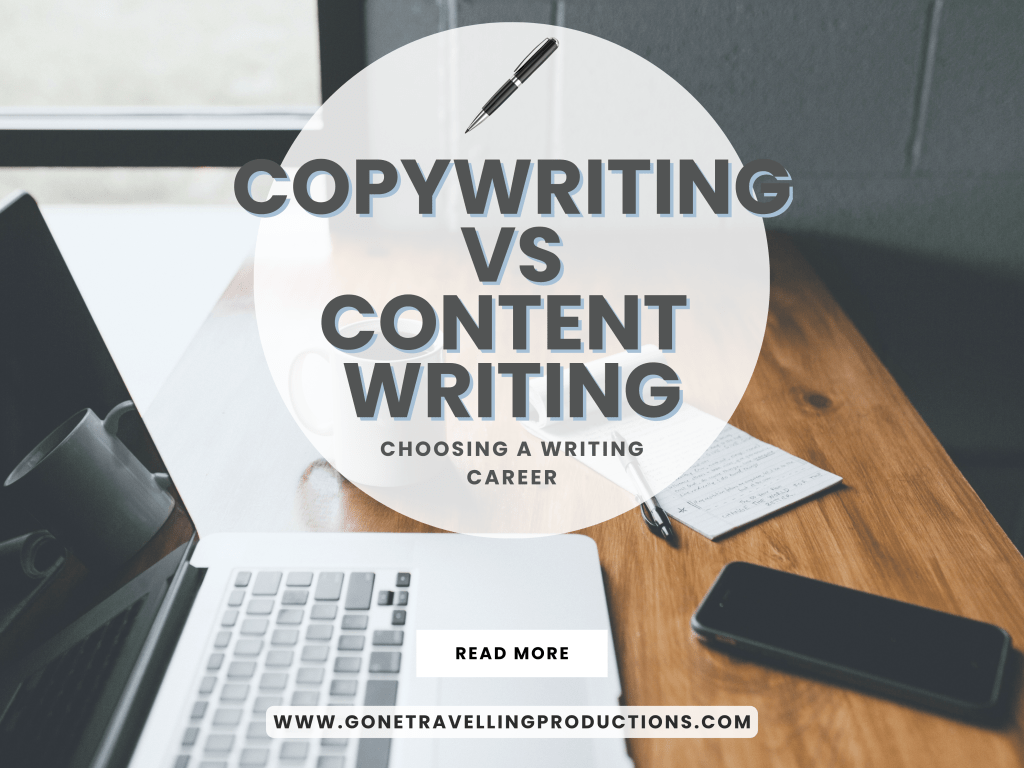 Blog post header image reading Copywriting vs Content Writing: Choosing a Writing Career